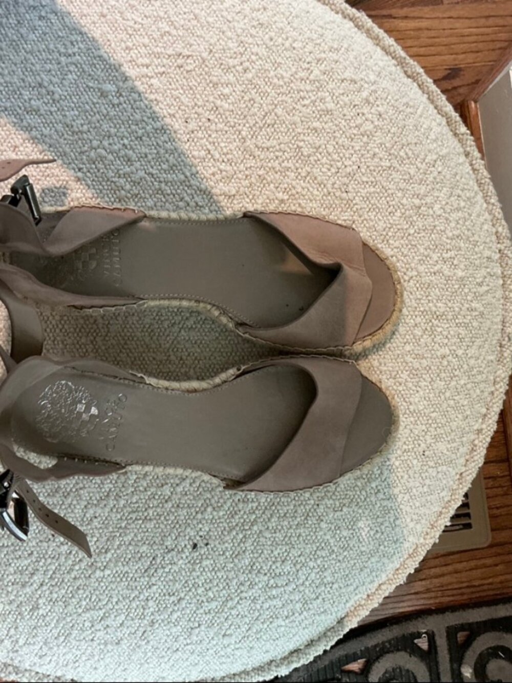 Vince Camuto Taupe Espadrille Wedge Sandals Size 8.5